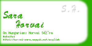 sara horvai business card